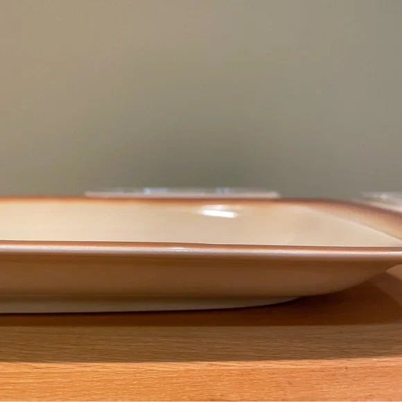 Set of Three Brown and Cream Ceramic Serving Dishes - Picture 6 of 6